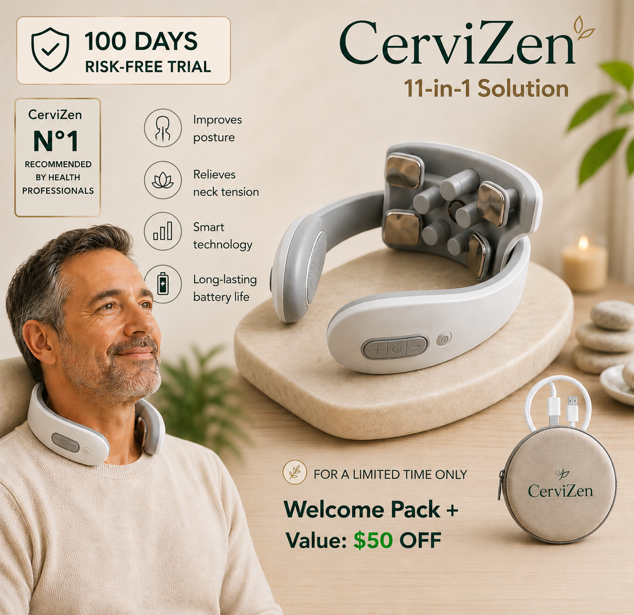 CerviZen™ Smart Heated Neck Massager 